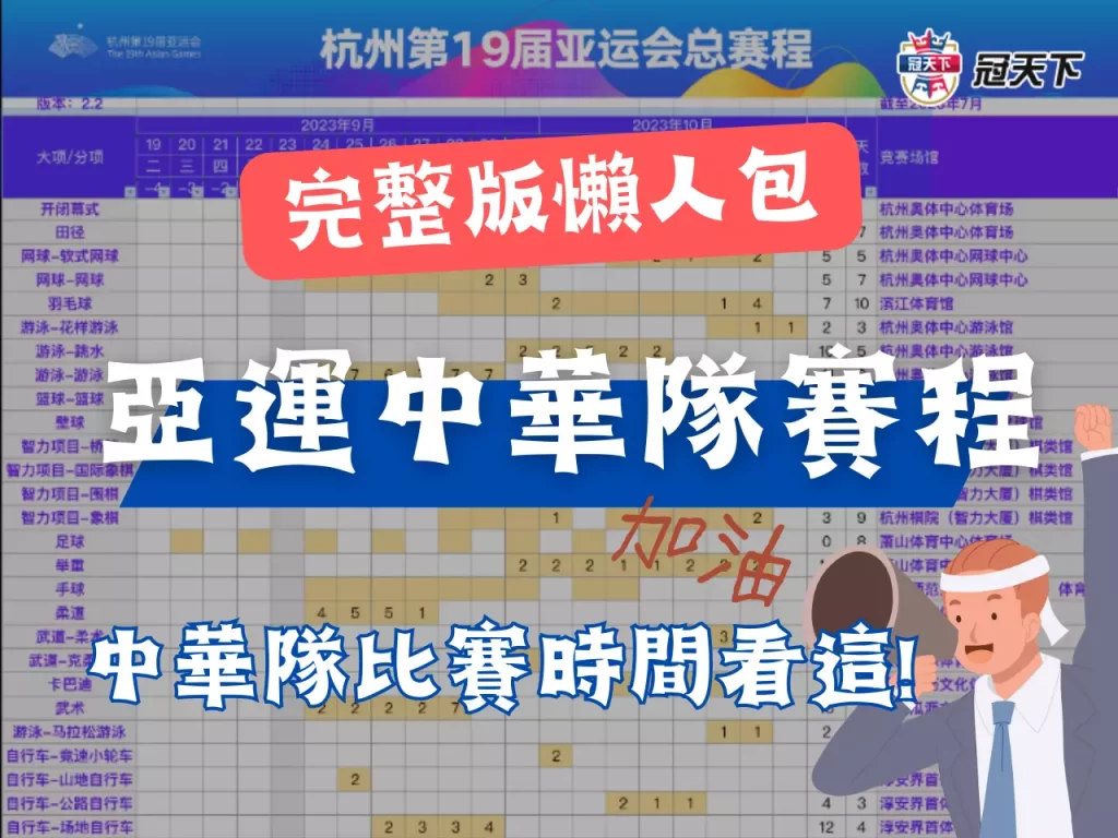 杭州亞運賽程 杭州亞運棒球賽程 2023杭州亞運時間